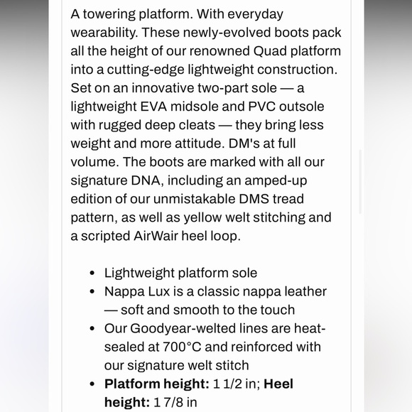 Dr Martens Audrick Nappa Leather Platform Ankle Boots Size 9 NEW - Picture 3 of 14